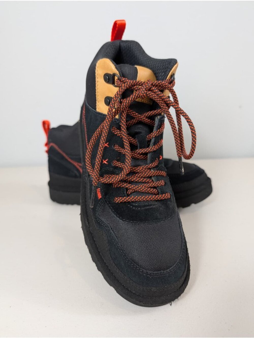 UGG Highland Hi Heritage women's shoes in black/orange size 10